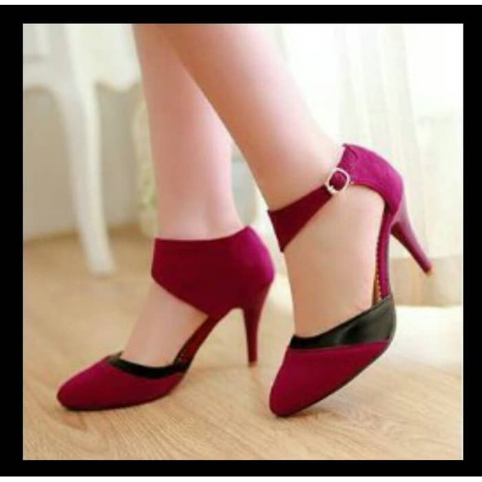 Fashion Highheel Shoes X21V4  S0034Heels Wr Merah