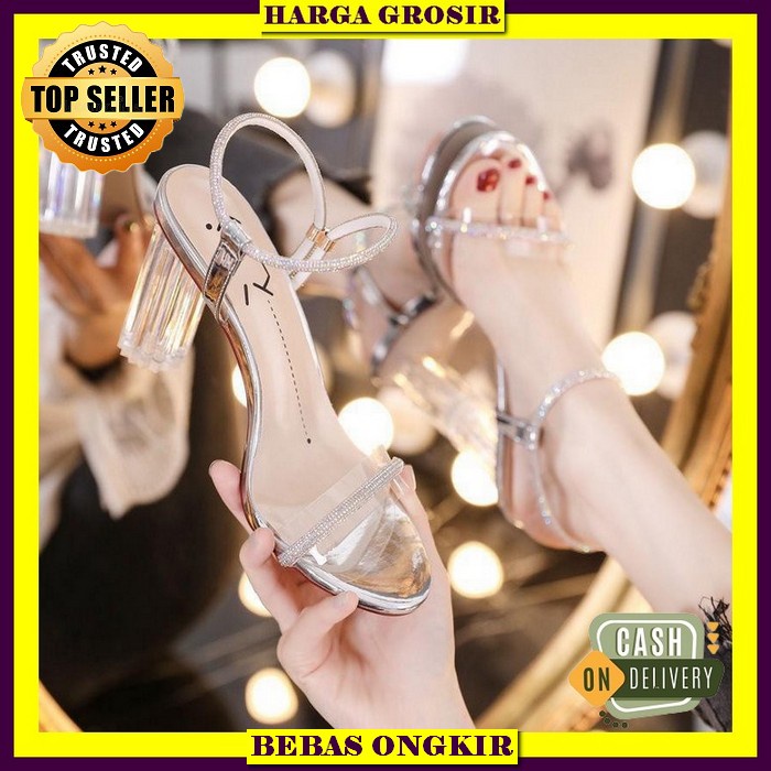 Sepatu Sandal High Heels Casual Kekinian Wanita Remaja Korea Import Sendal Hils Hak Tahu Korean Styl