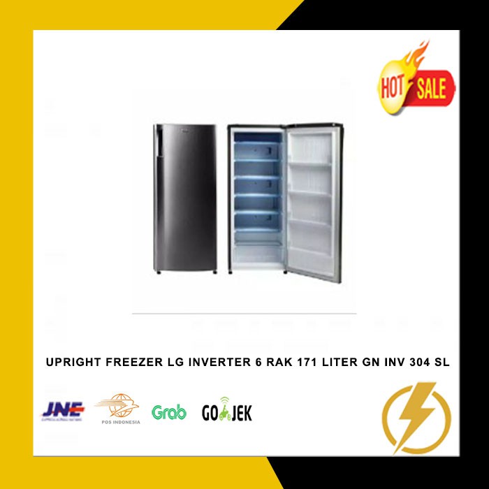 Jual UPRIGHT FREEZER LG INVERTER 6 RAK 171 LITER 80 WATT GN INV 304