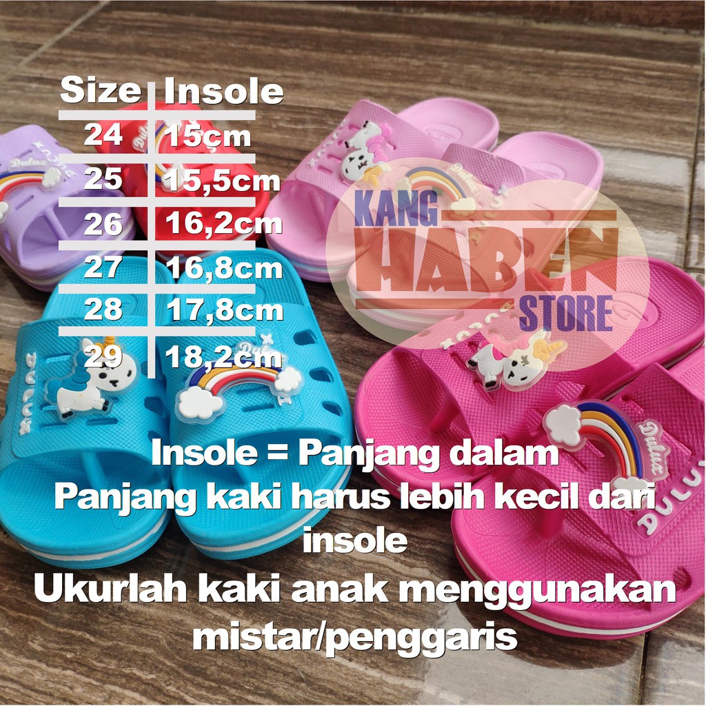 269DU Sandal Anak Kecil Cewek Jepit Kokop Dengan Karakter Unicorn Sendal Dulux