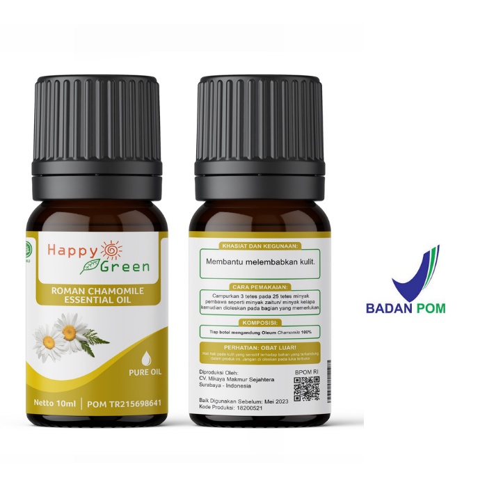 BPOM Happy Green Chamomile Essential Oil - Minyak Bunga Kamomile Murni Garansi Uang Kembali