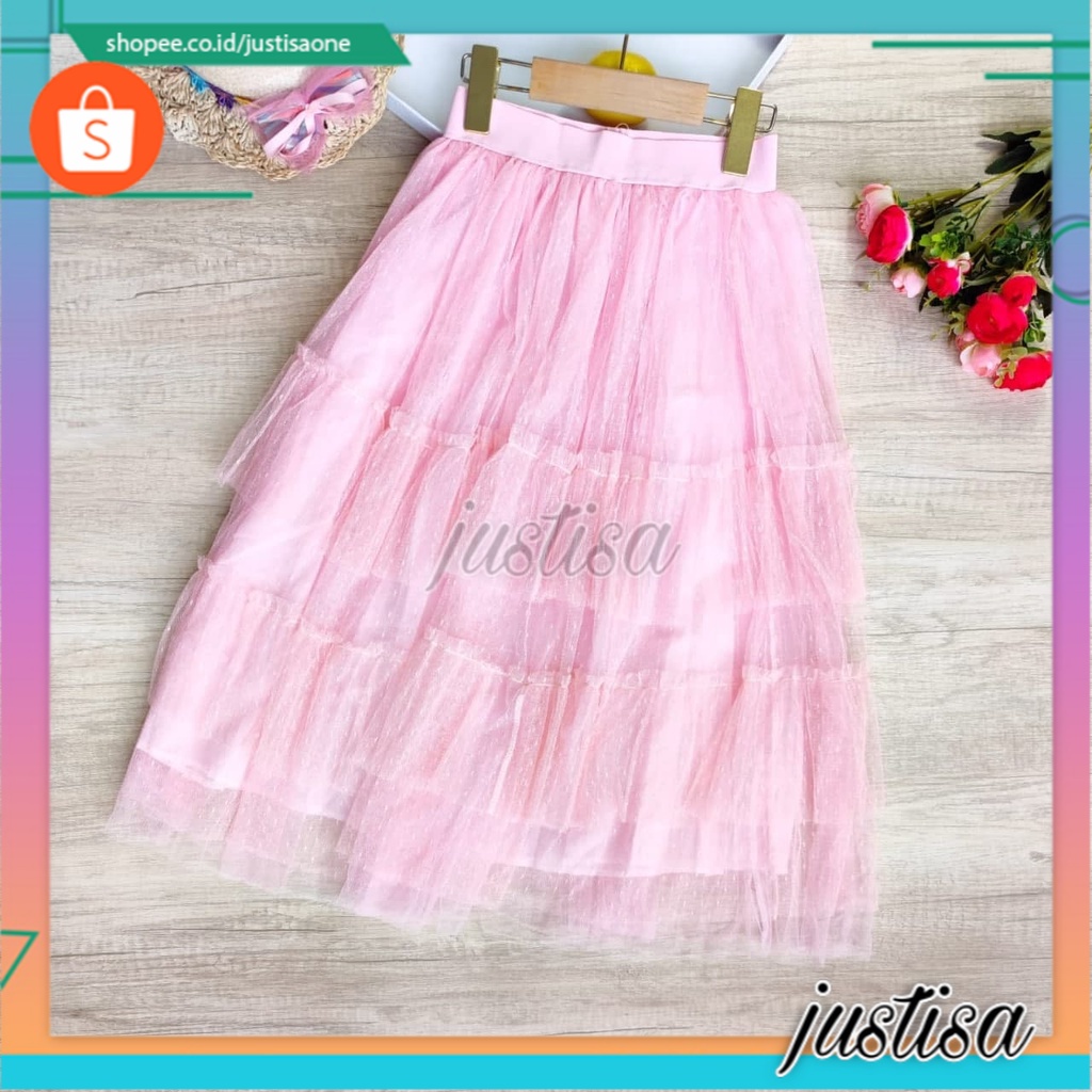 Promo !! Rok anak cewek / rok two layer wrinkle import ukuran 9-10tahun / Roko import korean terendy