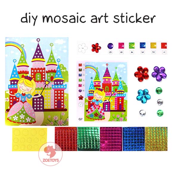 Zoetoys DIY Mosaic Art Sticker | Prakarya Menempel Stiker Manik Kerajinan Tangan | Diamond and Craft Activity