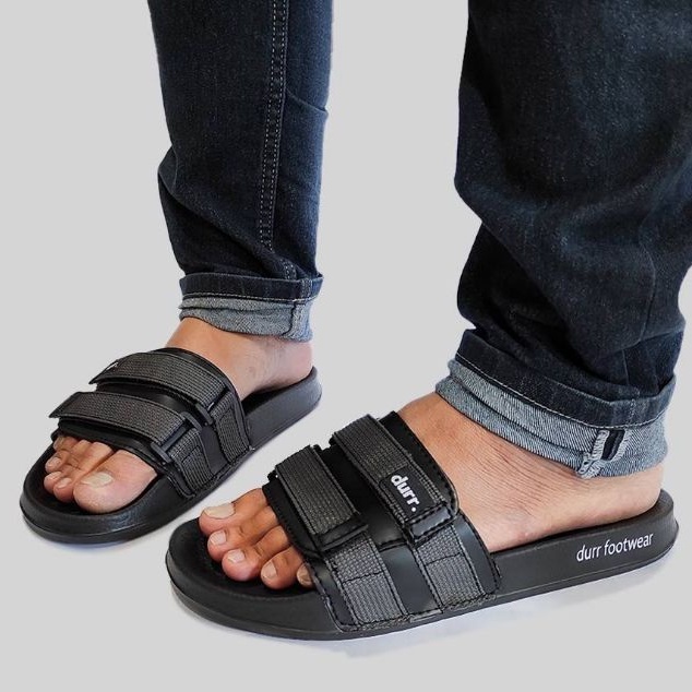 DURR FTWR - Strapy Black | Sandal Pria Durr Strap Black Durr Strap Black Sandals Durr Strap Hitam Sandal Slippers Unisex Anti Licin Sandal Slide Original Sandal Canvas Durr 2 Flip Flop Strap Black
