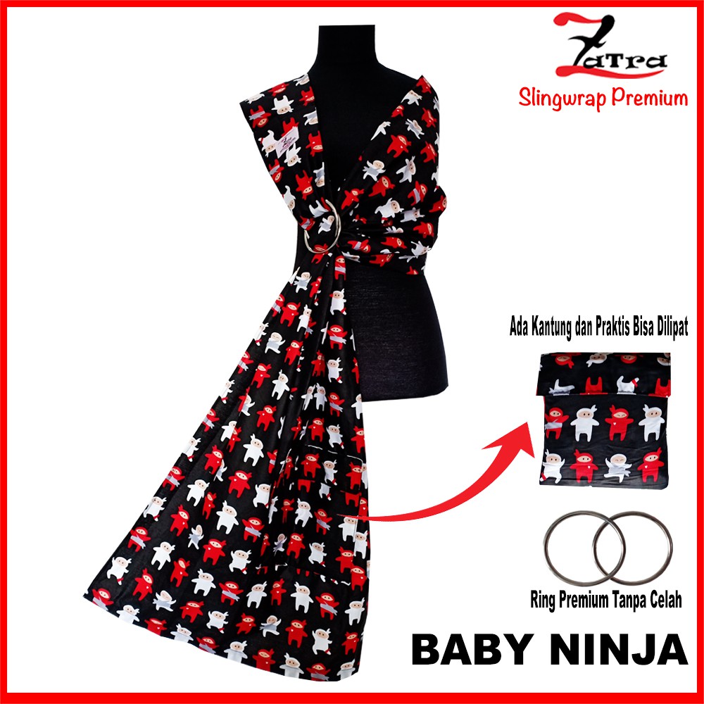 ZATRA Gendongan Bayi Ring Sling Motif Karakter