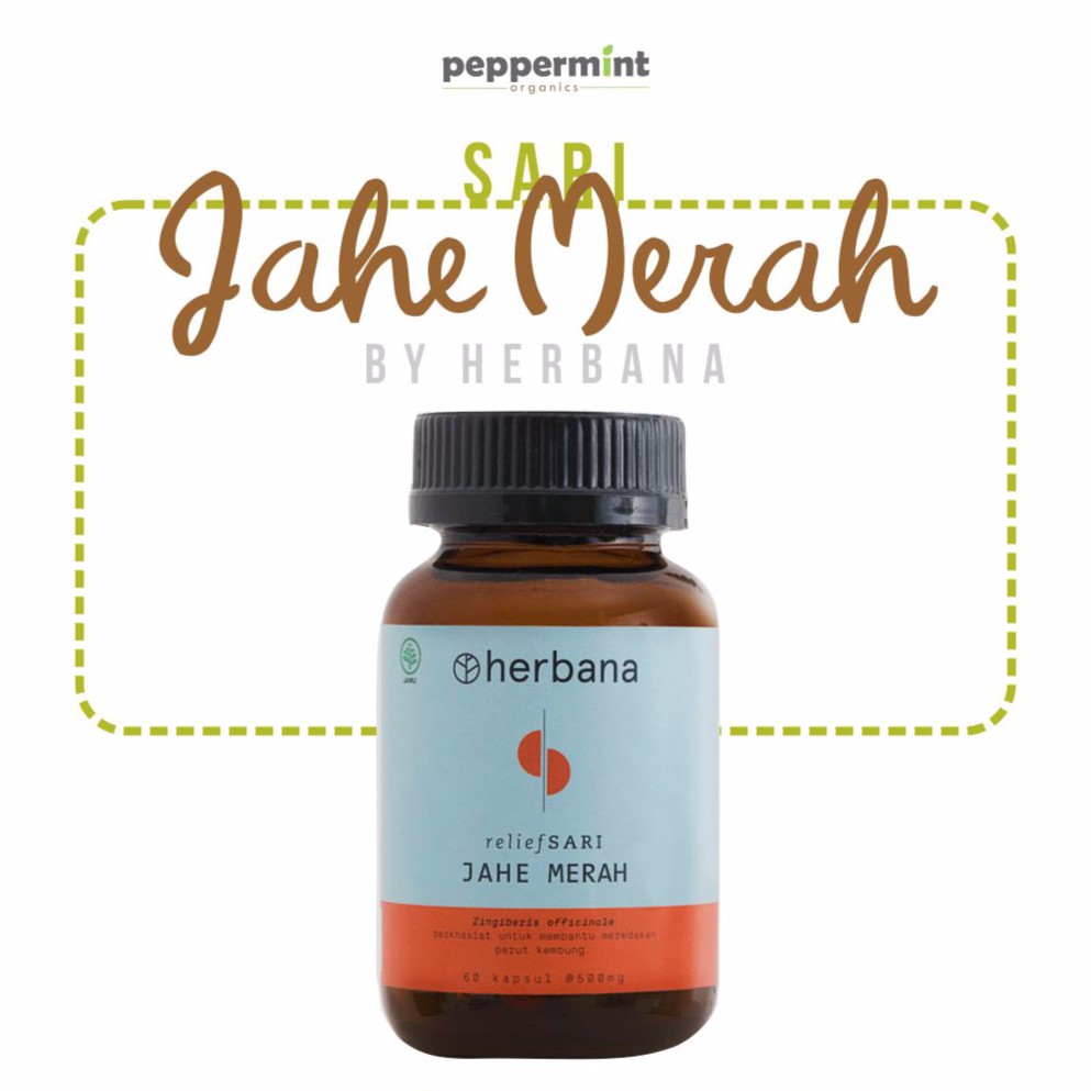 

Herbana Relief Sari Jahe Merah (60 Capsule) / Suplemen Herbal untuk Pencernaan, Demam, Masuk Angin