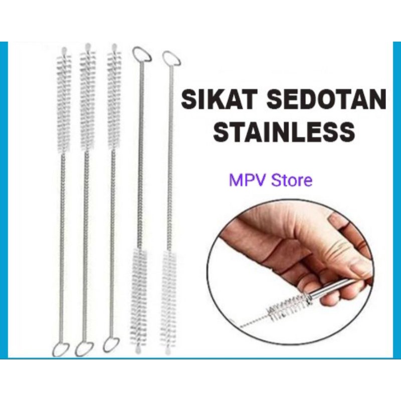 Sikat Sedotan Stainless Steel l Sikat Dot Bayi l Sikat Pembersih