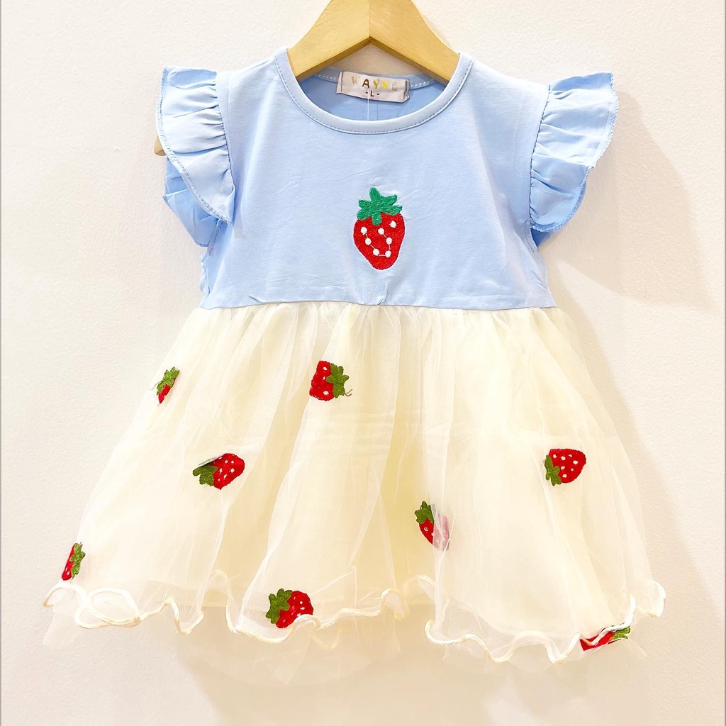 IMPORT DRESS STRAWBERRY / GOLDEN GOOSE / SLEEPING BEAUTY MIKADO POLKIA LUCKY CAT SIENNA Pakaian Baju Pergi Lucu Fashion Anak Bayi Perempuan Cewek Terlaris Impor