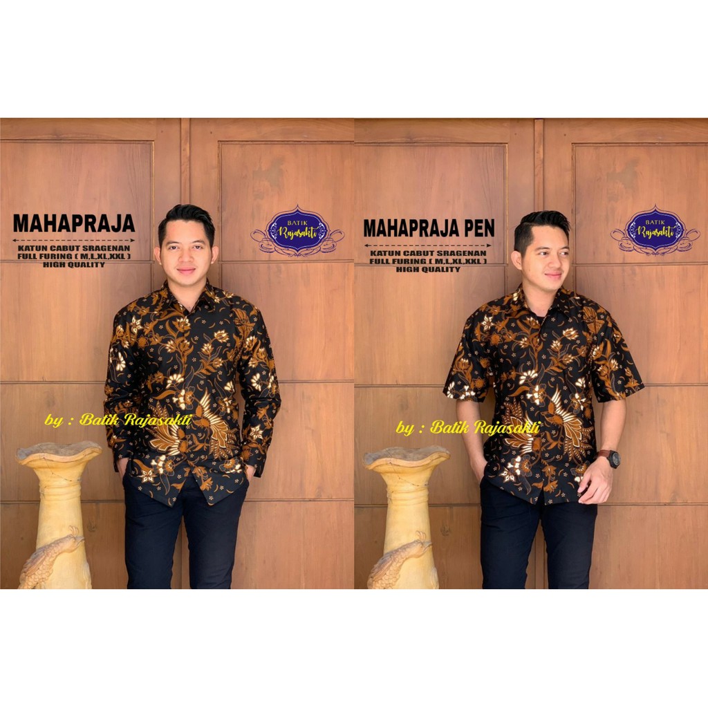 Agen Batik Pria Mahapraja Sogan Size M - Xxl  Batik Solo Halus Asli Katun Sragenan Full Furing 1NYZVRtoA8b7q