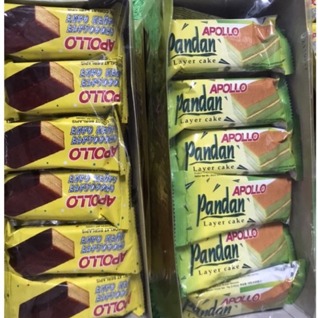 

APOLLO COKLAT/PANDAN LAYER CAKE ISI 24 exp selalu baru