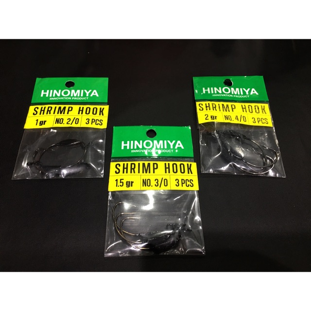 Worm Hook Shrimp Hook / Warm Hook Hinomiya isi 3 pcs Ready size 1gr, 1.5gr, 2gr