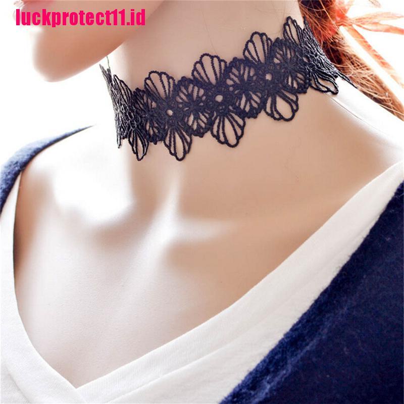 (LUCK) Kalung Choker Bahan Lace Gaya Retro / Boho / Vintage / Gothic Untuk Wanita