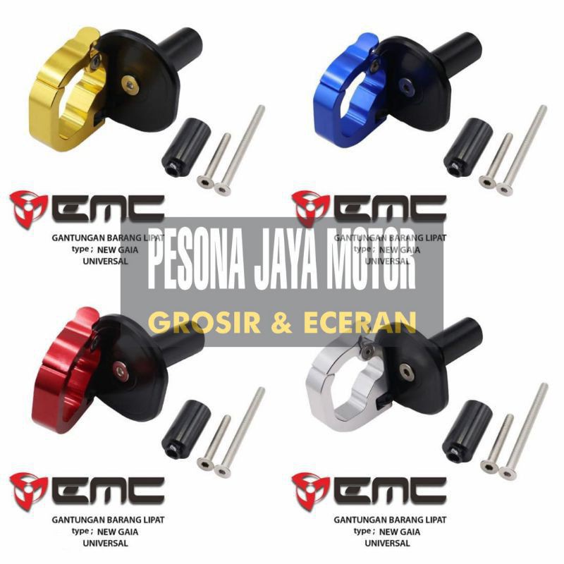 Gantungan Barang Motor Emc Model Bulat Lipat &amp; Tutup Universal Nmax,Aerox,Xmax,Vario125,150 Dll