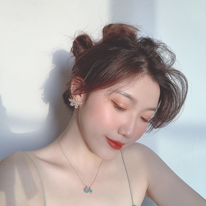 Vivian Earring/ anting bunga dua susun bertabur zircon Korean Style