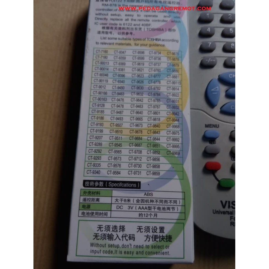 new TERMURAH REMOT-REMOTE TV TOSHIBA TABUNG MULTI-UNIVERSAL