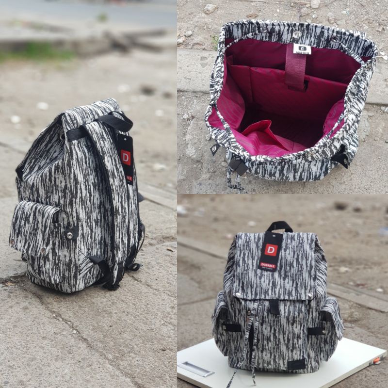 Tas Kanvas Ransel Laptop Canvas Polofelix Motif Kapasitas Besar