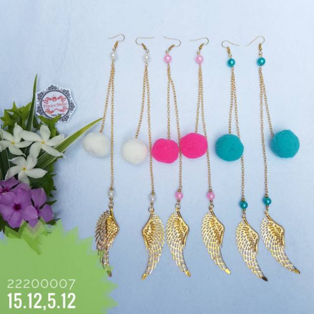 ANTING HIJAB POMPOM/ANTING SABYAN/ANTING JUNTAI PANJANG