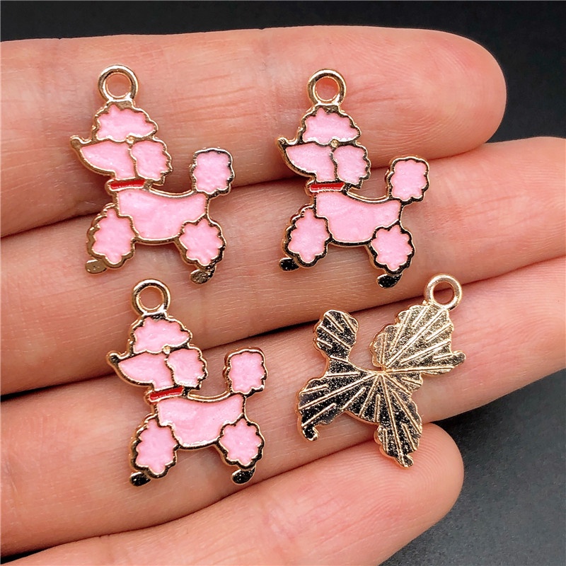 4pcs Liontin Enamel Bentuk Anjing Bahan Alloy Untuk Membuat Perhiasan Charms