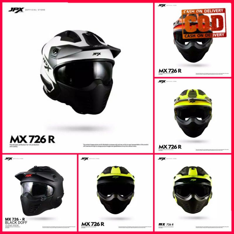 Helm JPX Full Face MX-726R ( Retro / Modular / Fullface / Klasik )