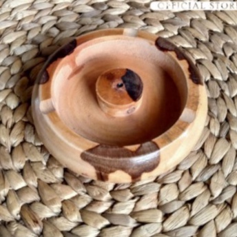 asbak kayu motif doreng unik murah / Asbak Kayu Mahoni motif Warna Natural / asbak murah / asbak