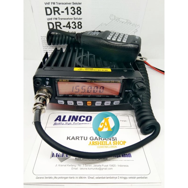 Alinco dr 138 original made in japan garansi 1 tahun