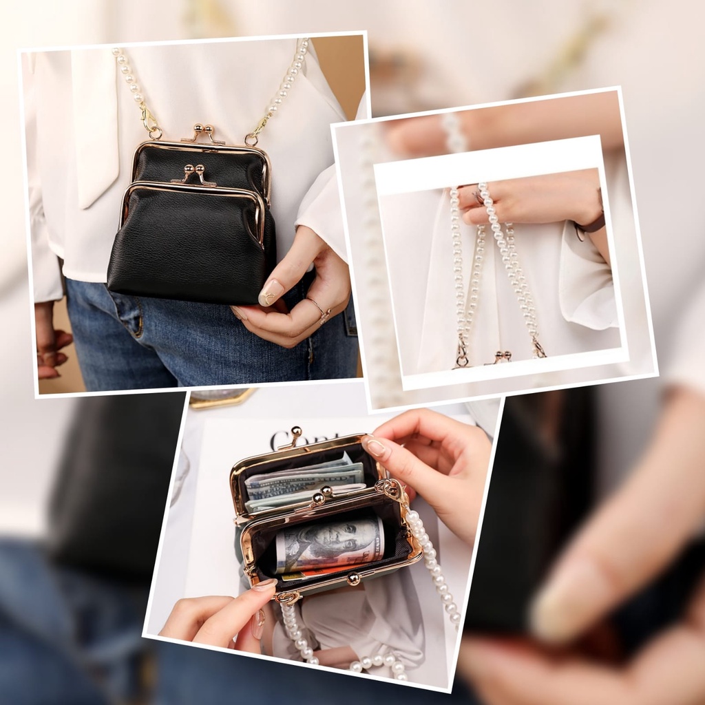 TAS SELEMPANG WANITA MINI PESTA IMPORT KULIT HITAM OHENA TA640B5 KECIL RANTAI MUTIARA SLING BAG CEWEK MURAH FASHION KOREA REMAJA KEKINIAN BRANDED BATAM