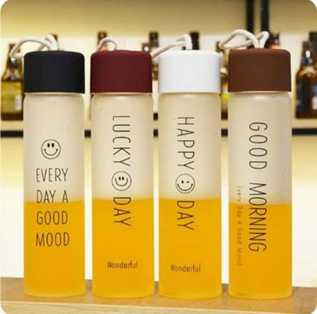 GROSIR lusinan Botol Kaca lucky day unik murah trendy untuk segala kebutuhan-2