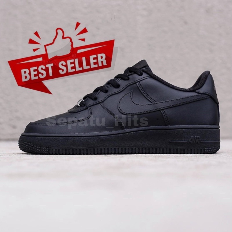 MAN &amp; LEDIES SEPATU WANITA DAN PRIA FULL BLACK HITAM POLOS SEPATU SNEAKERS WANITA DAN PRIA SEPATU SNEAKERS ANAK LAKI LAKI DAN PEREMPUAN NK3 A1R FORC3 ONE 1 SEPATU KASUAL SEPATU