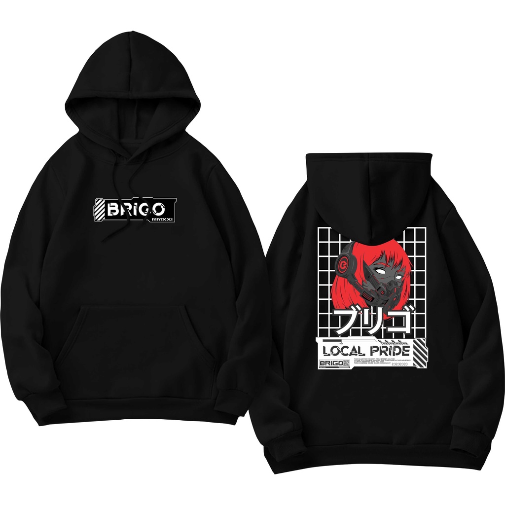 Sweater Hoodie BRIGO CYBERPUNK Sablon DTF Fleece Cotton II BRIGO Jumper Hoodie CYBERPUNK II M-XXL (Pria &amp; Wanita) Free stiker&amp;Gantungan Kunci