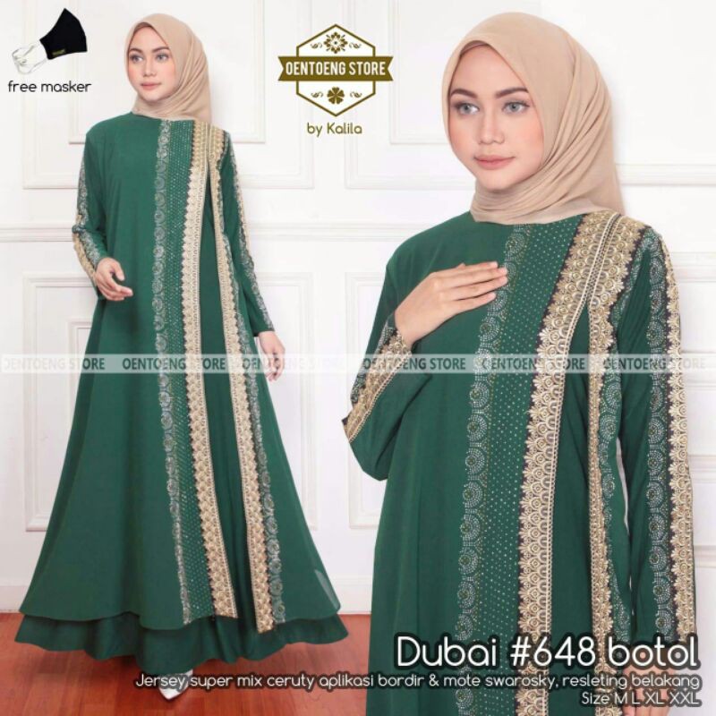 ABAYA DUBAI 468 HIJAU Ori OENTOENG STORE