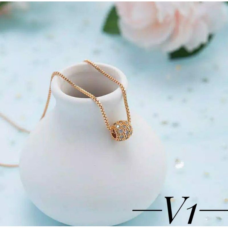 Kalung  Xuping Lapis Emas D*ior silver gold anti karat