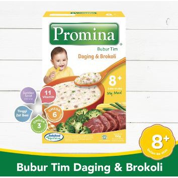 Promina Bubur Tim 8m+ 100 gr Ayam Kampung Kacang Polong / Daging Brokoli / Salmon / Ayam kmp Tomat