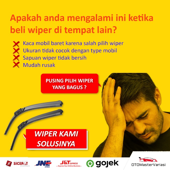 Wiper Kaca Mobil Frameless sepasang untuk semua jenis wifer mobil