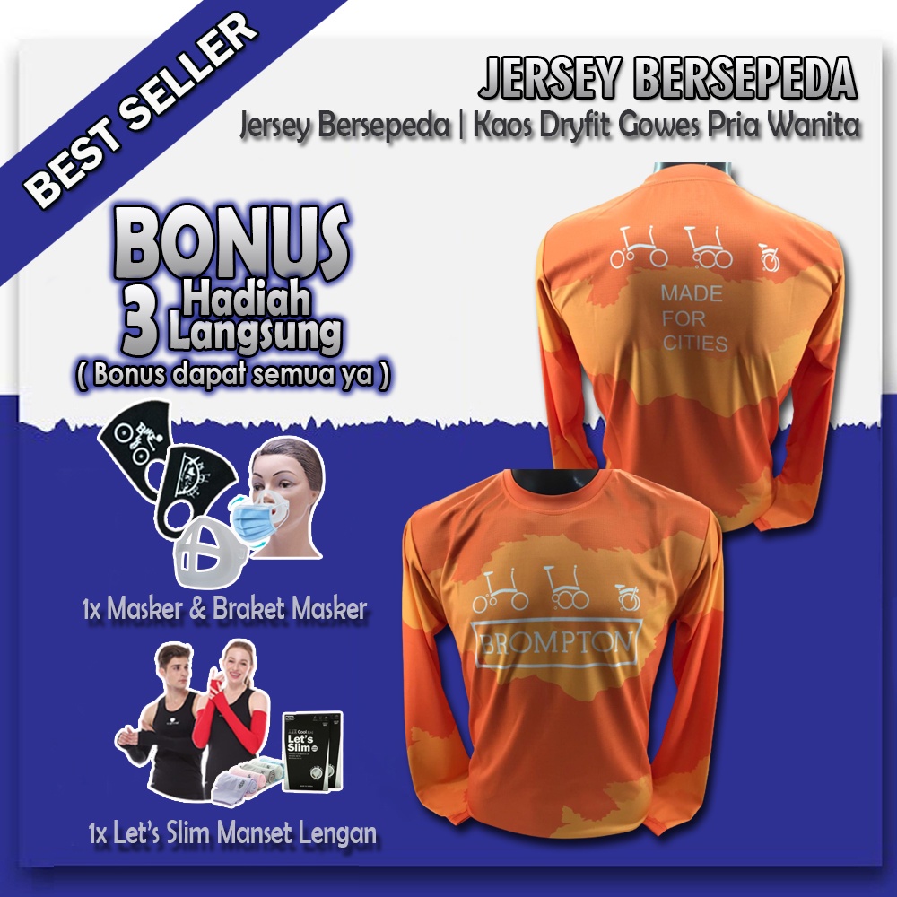 Baju Olahraga Jersey Sepeda lipat kaos Dryfit Pria Wanita