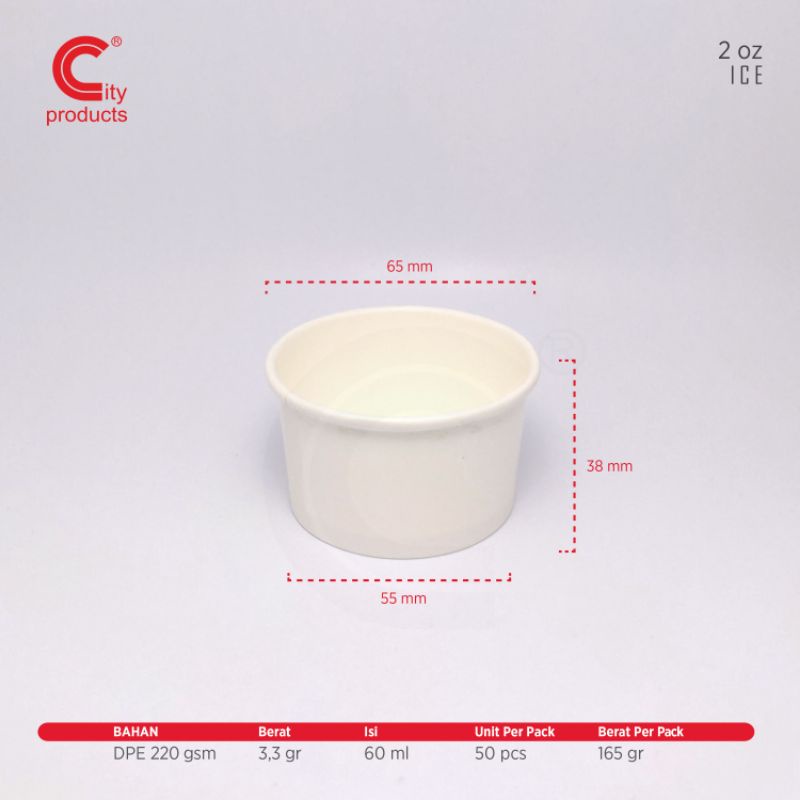 Paper Cup Ice Cream 2 oz / Gelas Kertas 2 oz Ice