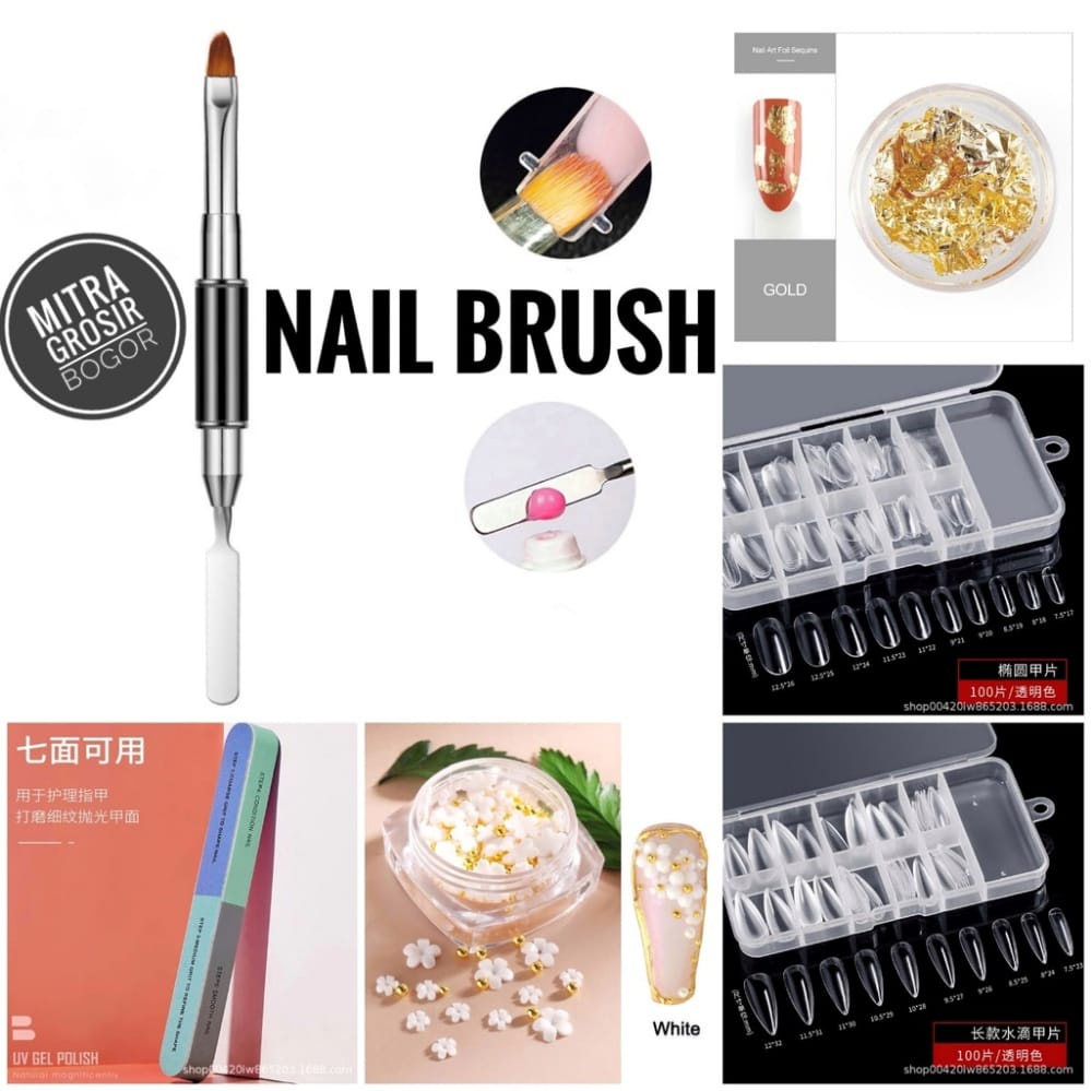 AKSESORIS ALAT NAIL ART KUTEKS GEL UV PERAWATAN KUKU NAIL POLISH RESIN HIASAN BUNGA 3D TIMBUL | ALAT PENGIKIR NAILS KUTEK HIASAN NAILART GEL UV BRUSH