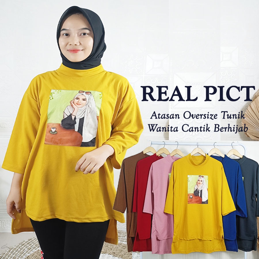 ATASAN OVERSIZE WANITA CANTIK BERHIJAB TUNIK BLOUSE CARLINA