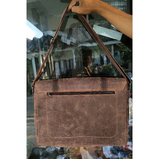Tas kerja kulit asli Laptop massenger premium kulit sapi asli crazy horse