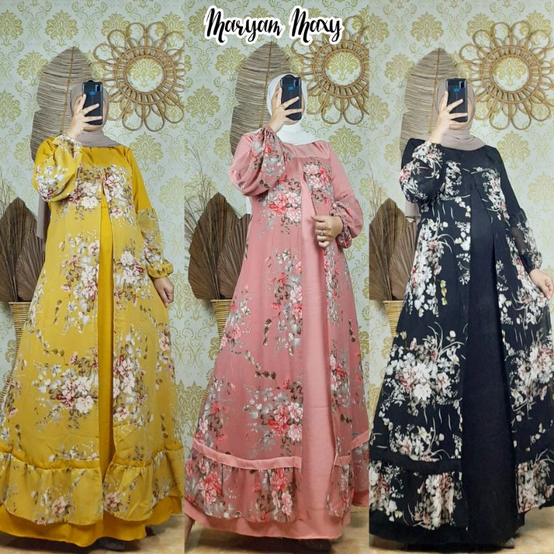 maryam maxy gamis murah gamis ceruty gamis bunga gamis kekinian