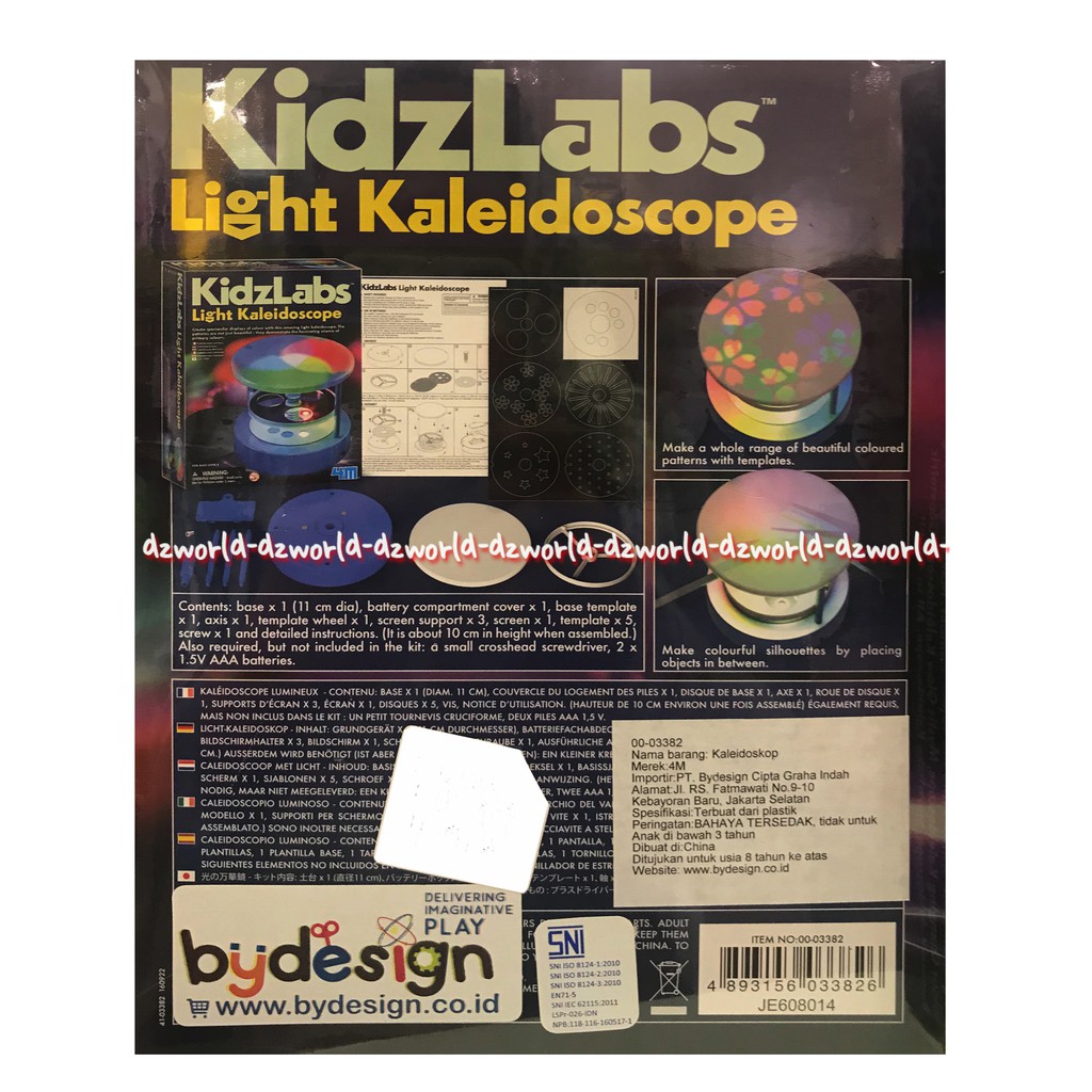 Kidzlabs Light Kaleidoscope mainan anak mempelajari ilmu cahaya dan warna dengan media kaleidoskop