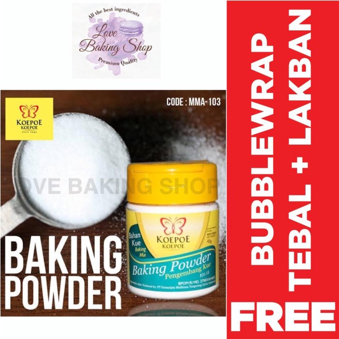 

BAKING POWDER 45GR KOEPOE KOEPOE PENGEMBANG KUE KUPU KUPU HALAL BPOM