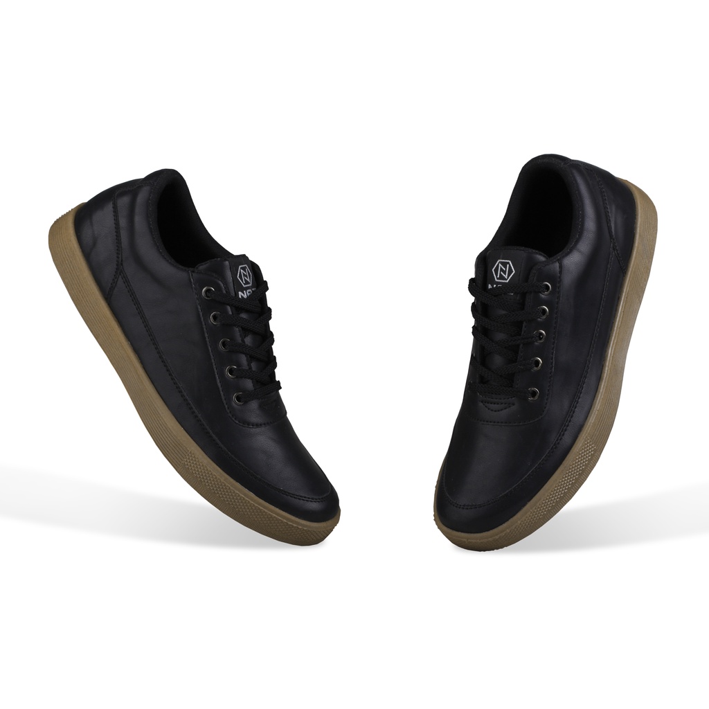 DEDRICK BLACK BROWN NAZ - Sepatu Sneakers Pria Casual Original