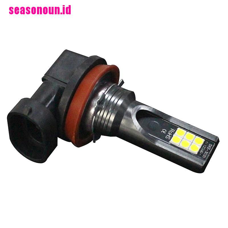 (seasonoun) 1pc Lampu Kabut LED H8 / H9 H11 3030 12SMD 12V 6000K Untuk Mobil