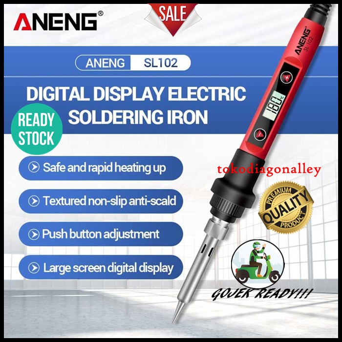 Solder LCD Display 60 Watt Solder Digital Adjustable Temperature Suhu Bisa Diatur Solder Elektrik