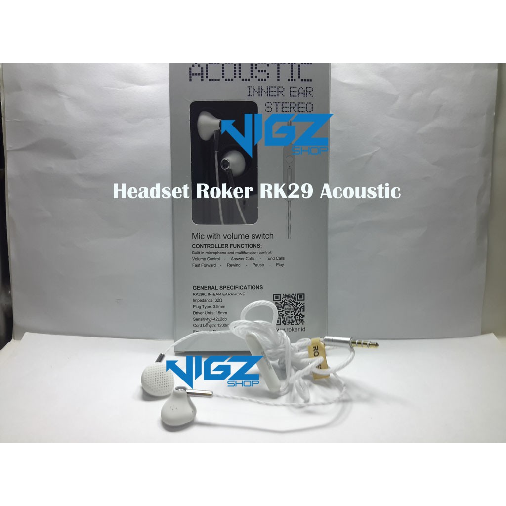 Headset Handsfree Earphone ROKER ACOUSTIC RK29k Stereo