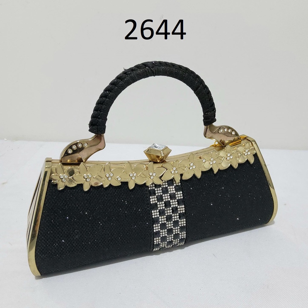 New! Clutch Pesta Farnell Cantik Bunga Permata Tas Kondangan Wanita Import 2605/2601