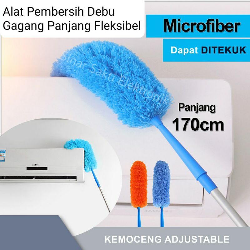 Kemoceng Microfiber Alat Pembersih Debu Gagang Panjang Fleksibel Mobil Malang