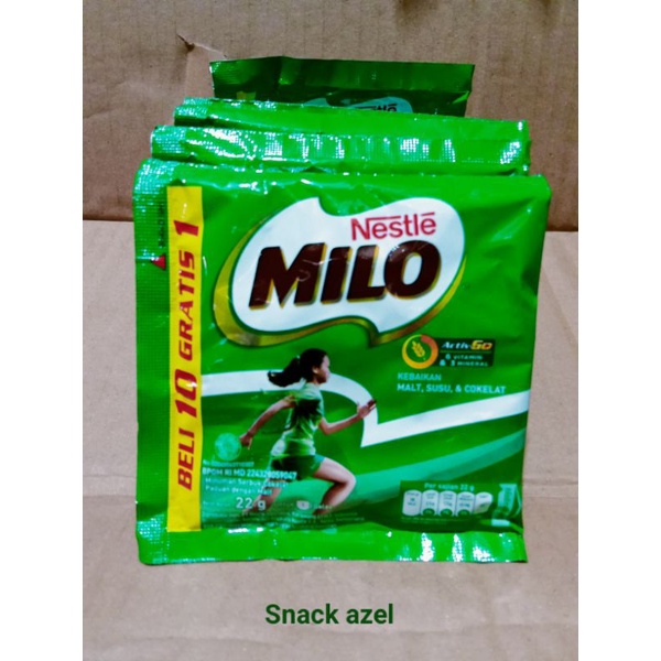 

MILO sachet 22gr × 10 pcs gratis 1 pcs