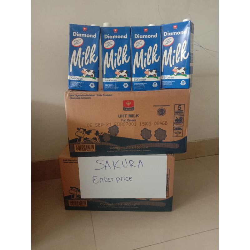 Susu Diamond UHT Full Cream 1L liter Ecer/Grosir Langsung PABRIK