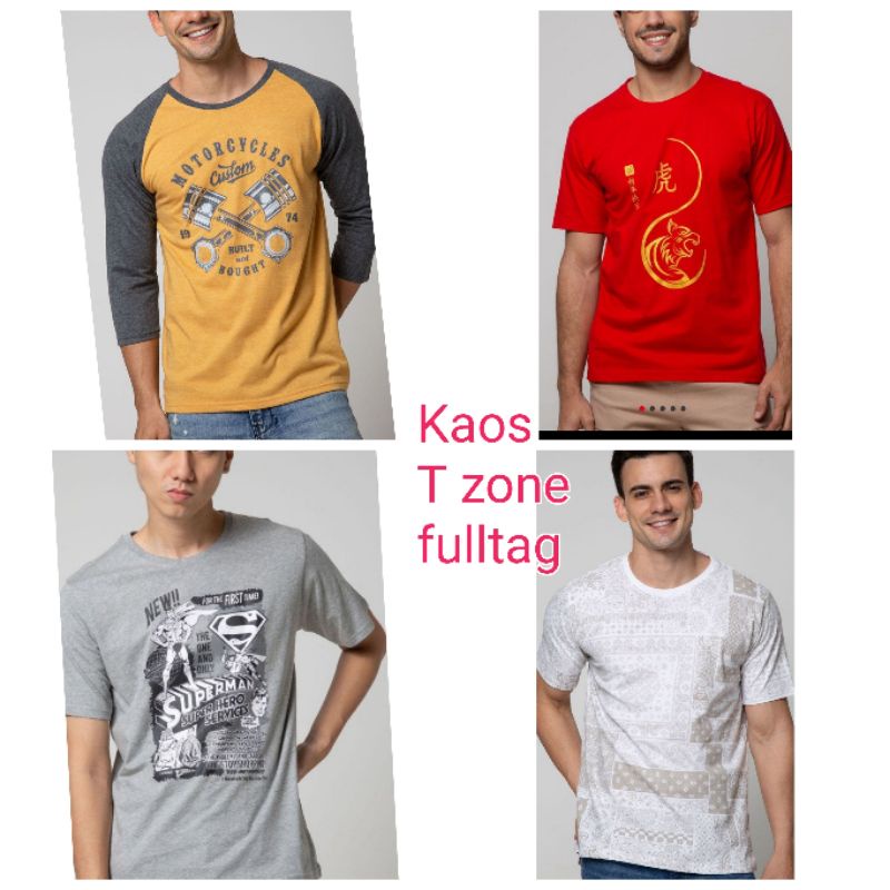 Kaos T zone pria pendek & lengan panjang